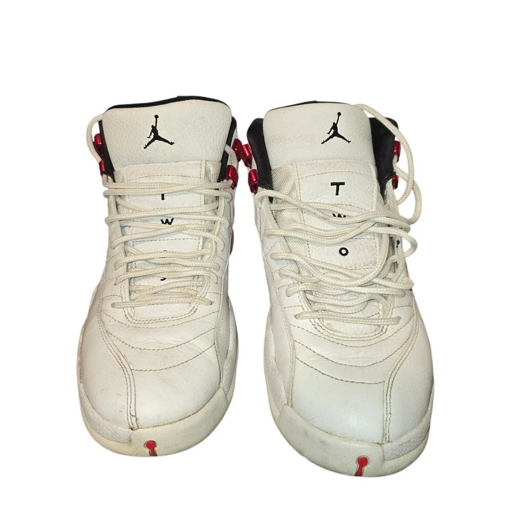 Jordan 12‎ Retro Twist White Red Leather Basketball Shoes CT8013-106 Size 9